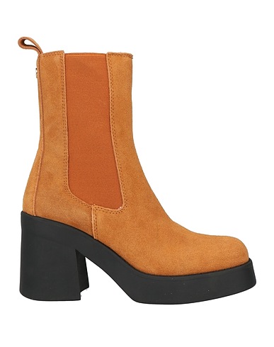STEVE MADDEN Ankle boot Tan Soft Leather, Textile fibres