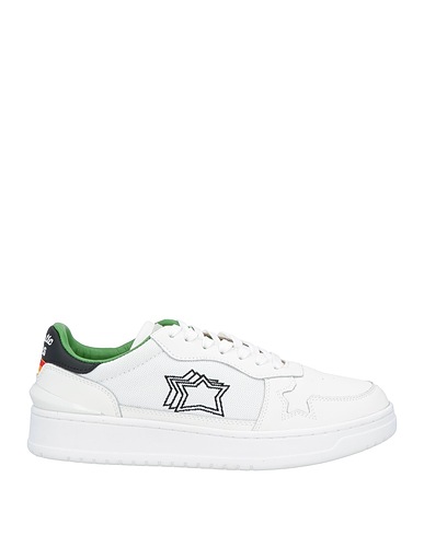 ATLANTIC STARS Sneakers White Soft Leather, Textile fibres
