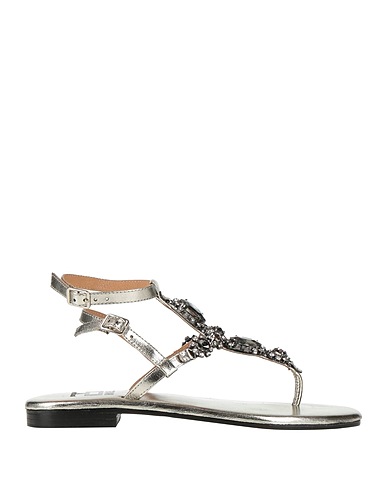 HADEL Flip flops Silver Leather