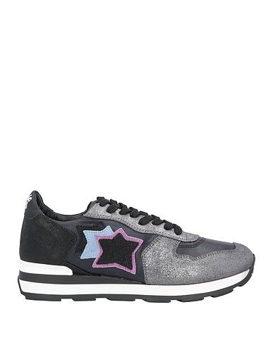 ATLANTIC STARS Sneakers Black Leather, Textile fibers