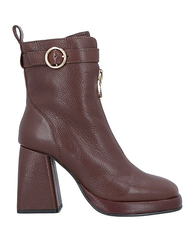 EMANUÉLLE VEE Ankle boot Dark brown Leather