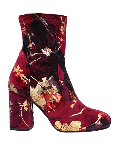 POLLINI Ankle boot Burgundy Textile fibers