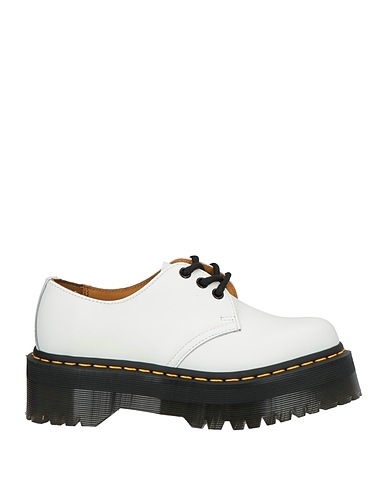 DR. MARTENS Laced shoes White Soft Leather