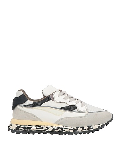 HIDNANDER Sneakers White Leather, Textile fibers