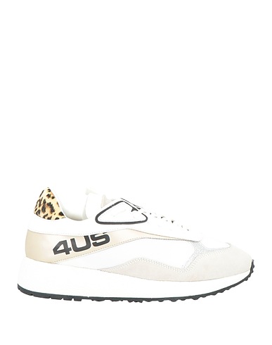 PACIOTTI 4US Sneakers White Soft Leather, Textile fibers