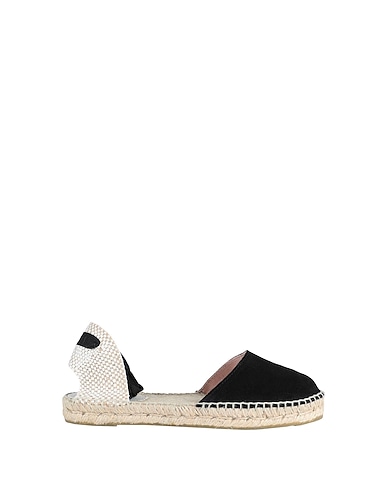 MANEBÍ Espadrilles Black Leather, Textile fibres