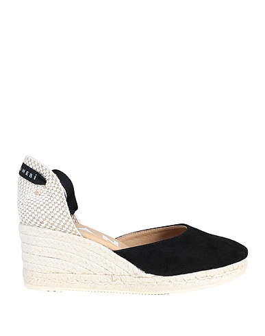 MANEBÍ Espadrilles Black Leather, Textile fibers