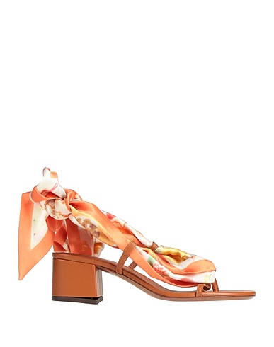 L' AUTRE CHOSE Flip flops Orange Leather, Textile fibres