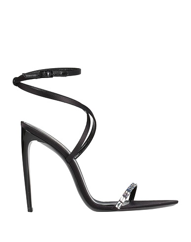 SAINT LAURENT Sandals Black Textile fibres, Other Fibres