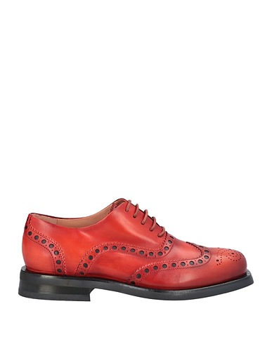 SANTONI Laced shoes Rust Leather