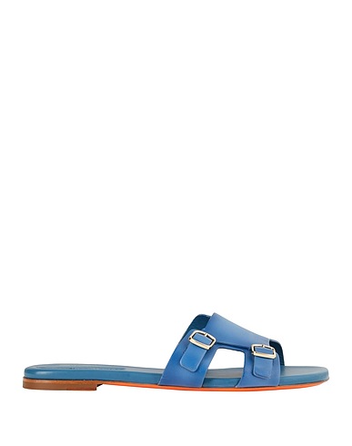SANTONI Sandals Blue Soft Leather