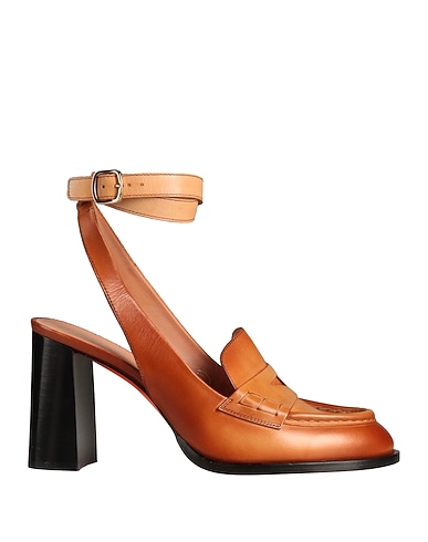 SANTONI Pump Camel Soft Leather