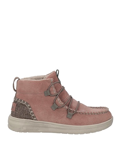 HEY DUDE Ankle boot Light brown Leather, Textile fibers