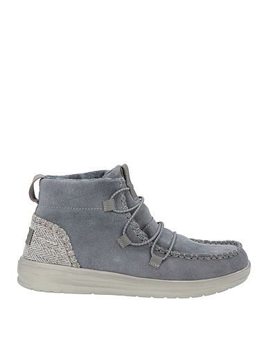 HEY DUDE Stivaletti Piombo Pelle, Fibre tessili