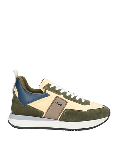 PACIOTTI 4US Sneakers Military green Leather, Textile fibres