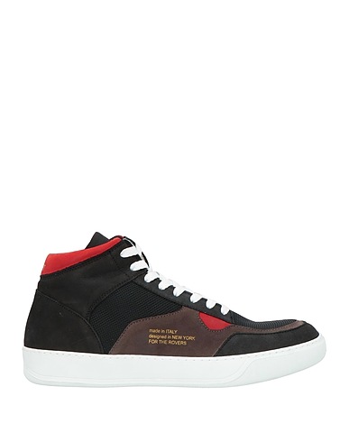 ROV Sneakers Black Soft Leather, Textile fibers