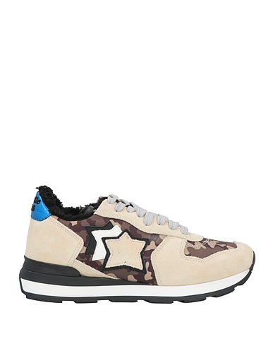 ATLANTIC STARS Sneakers Beige Leather, Textile fibers