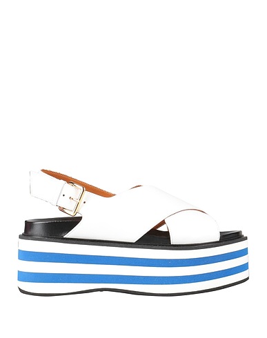 MARNI Sandals White Soft Leather