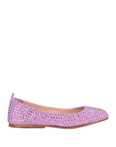 EDDY DANIELE Ballerinas Lila Leder, Swarovski® Kristall