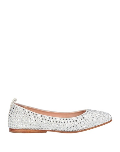 EDDY DANIELE Ballerinas Weiß Leder, Swarovski® Kristall