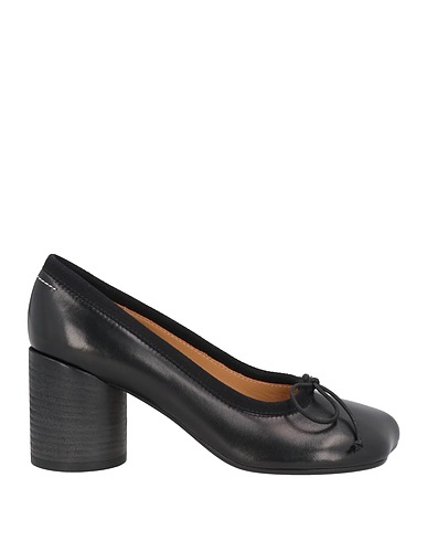 MM6 MAISON MARGIELA Pump Black Soft Leather, Textile fibers