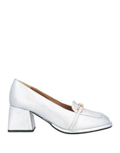 EMANUÉLLE VEE Loafers Silver Soft Leather
