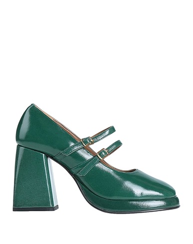 EMANUÉLLE VEE Décolleté Verde scuro Pelle
