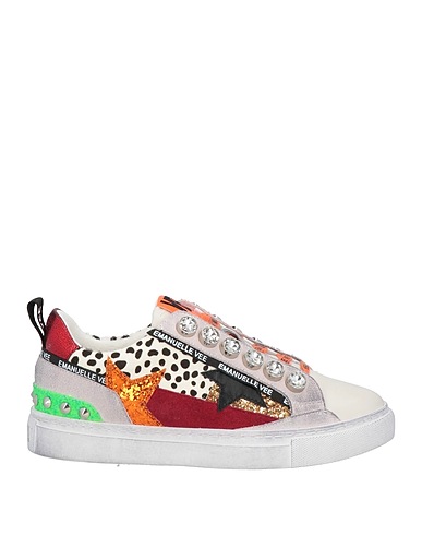 EMANUÉLLE VEE Sneakers Off white Leather, Textile fibres