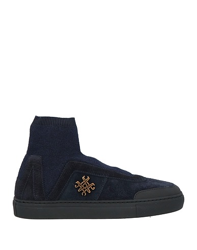 MR & MRS ITALY Sneakers Midnight blue 100% Calfskin, Cotton, Viscose, Polyamide, Elastane