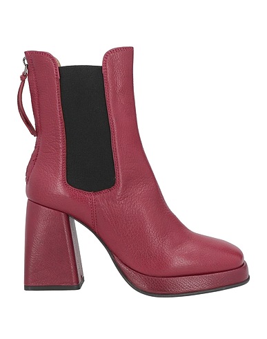 EMANUÉLLE VEE Ankle boot Garnet Soft Leather, Textile fibers