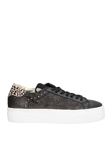 CAFèNOIR Sneakers Black Soft Leather, Textile fibres