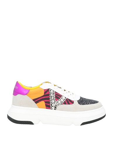 EMANUÉLLE VEE Sneakers Light grey Soft Leather, Textile fibres
