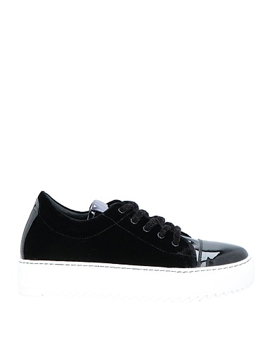 BRUGLIA Sneakers Black Soft Leather, Textile fibres