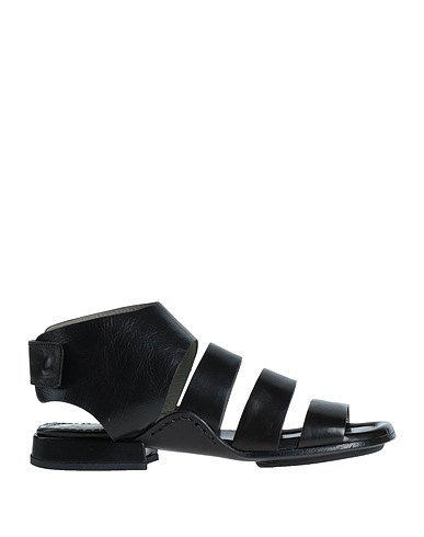 IXOS Sandals Black Soft Leather, Textile fibres