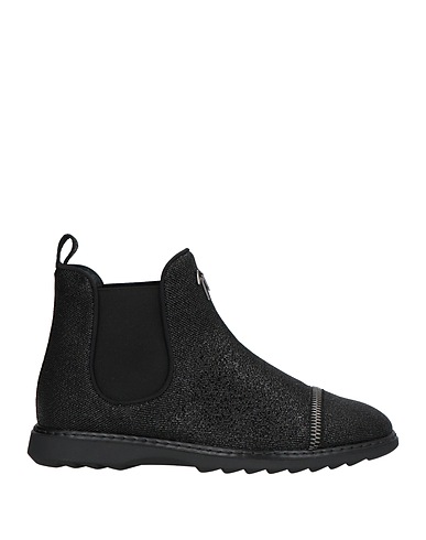 GIUSEPPE ZANOTTI Ankle boot Black Soft Leather, Textile fibers