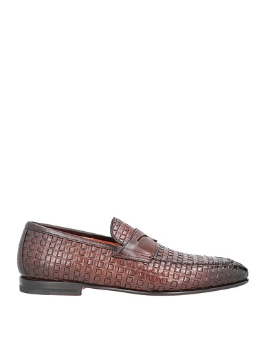 SANTONI Mocassins Marron Cuir