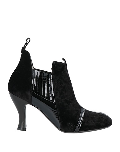 MALLONI Ankle boot Black Textile fibres, Soft Leather