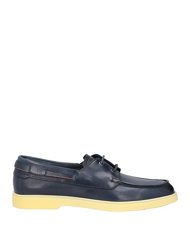 SANTONI Loafers Navy Soft Leather