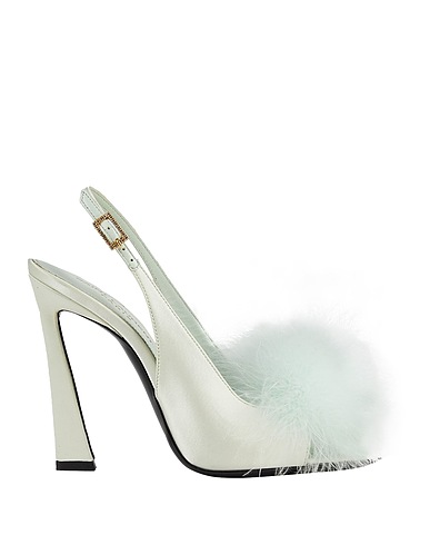 SAINT LAURENT Sandalen Säuregrün Gewebefasern