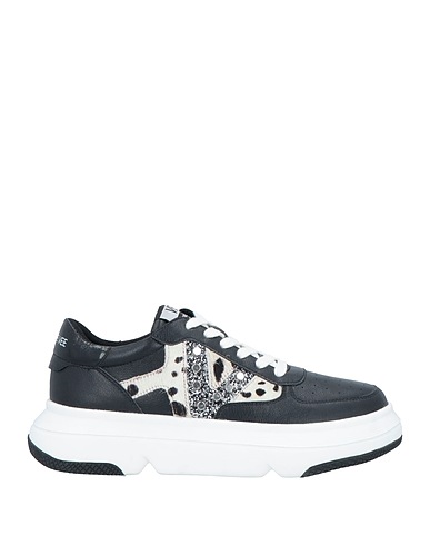 EMANUÉLLE VEE Sneakers Schwarz Leder, Gewebefasern