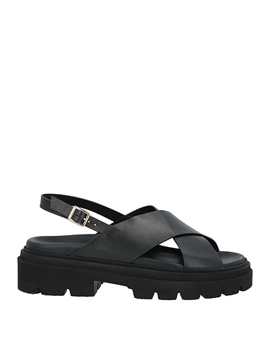 SANTONI Sandals Black Soft Leather