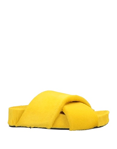 JIL SANDER Sandali Giallo ocra Pelo di vitello