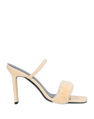 BY FAR Sandals Beige Soft Leather, Shearling