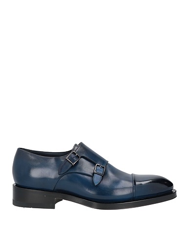 SANTONI Loafers Navy Soft Leather