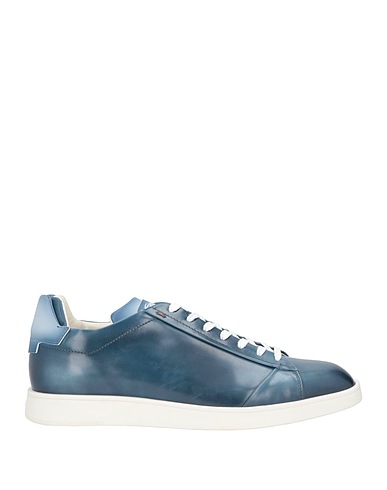 SANTONI Sneakers Navy Soft Leather