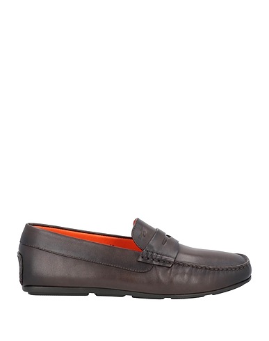 SANTONI Loafers Dark brown Soft Leather
