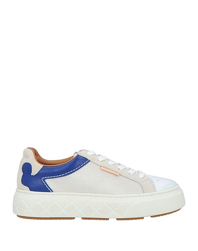 TORY BURCH Sneakers White Leather, Textile fibres