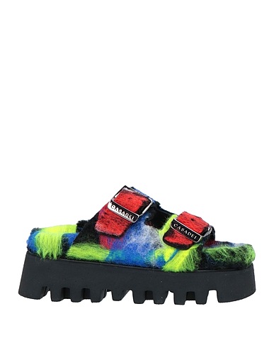 CASADEI Sandals Blue Soft Leather, Textile fibers