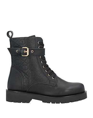 TWINSET Ankle boot Black Textile fibers