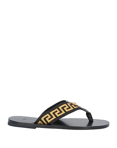 VERSACE Dianetten Schwarz Leder, Gewebefasern